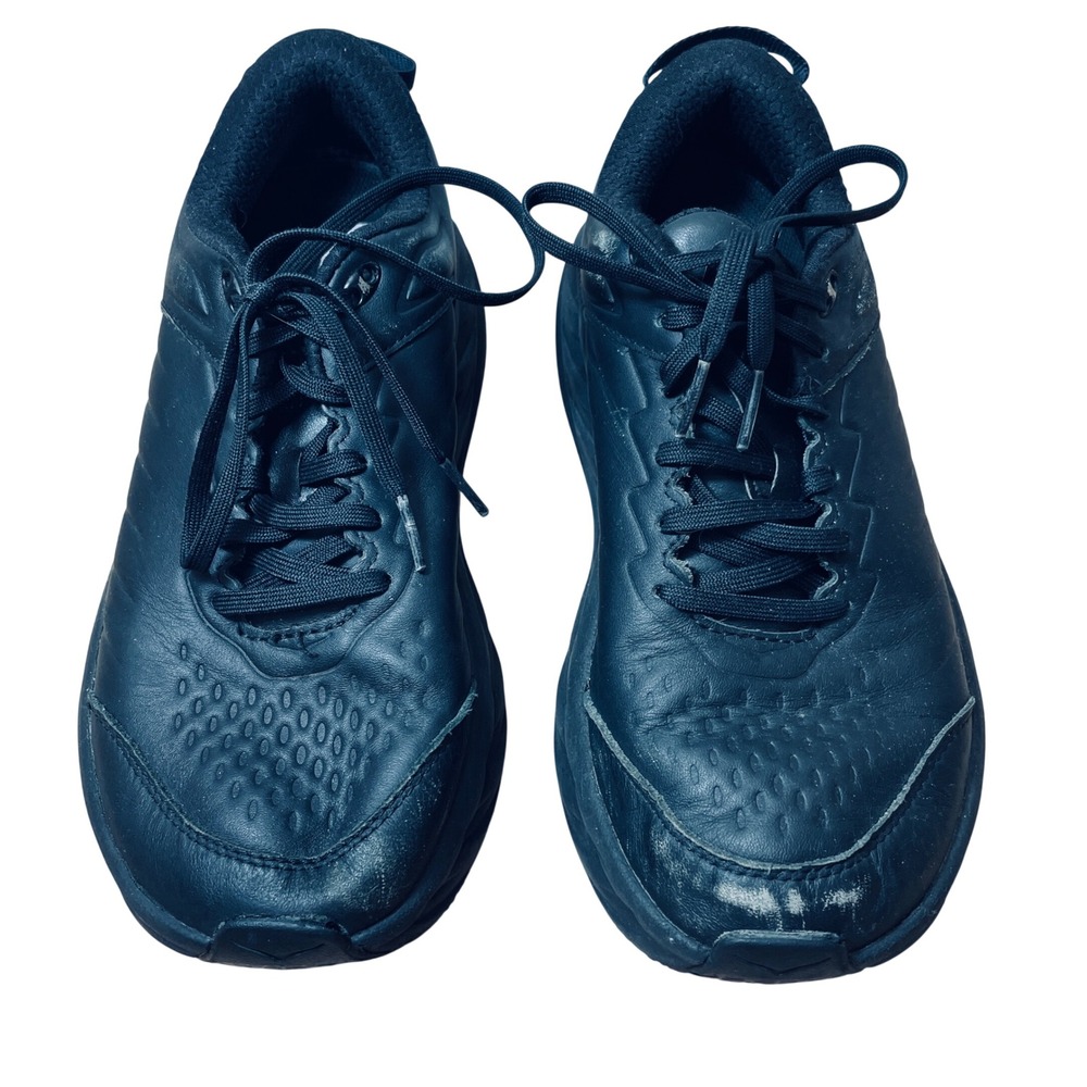 Hoka One One Bondi SR Black Leather Slip Resistant Shoes Men's 8.5, READ